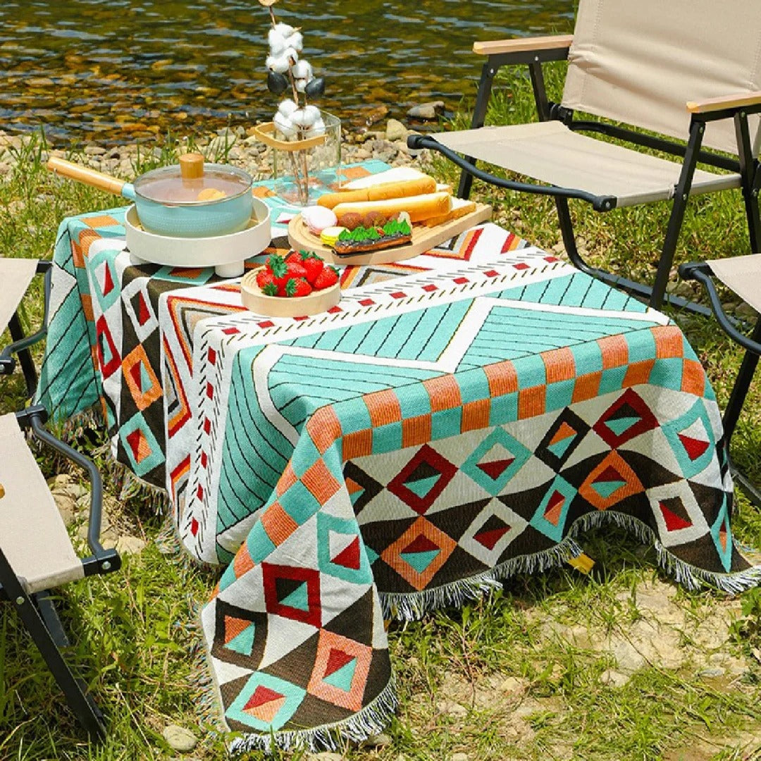 Geometric Boho Woven Picnic Blanket