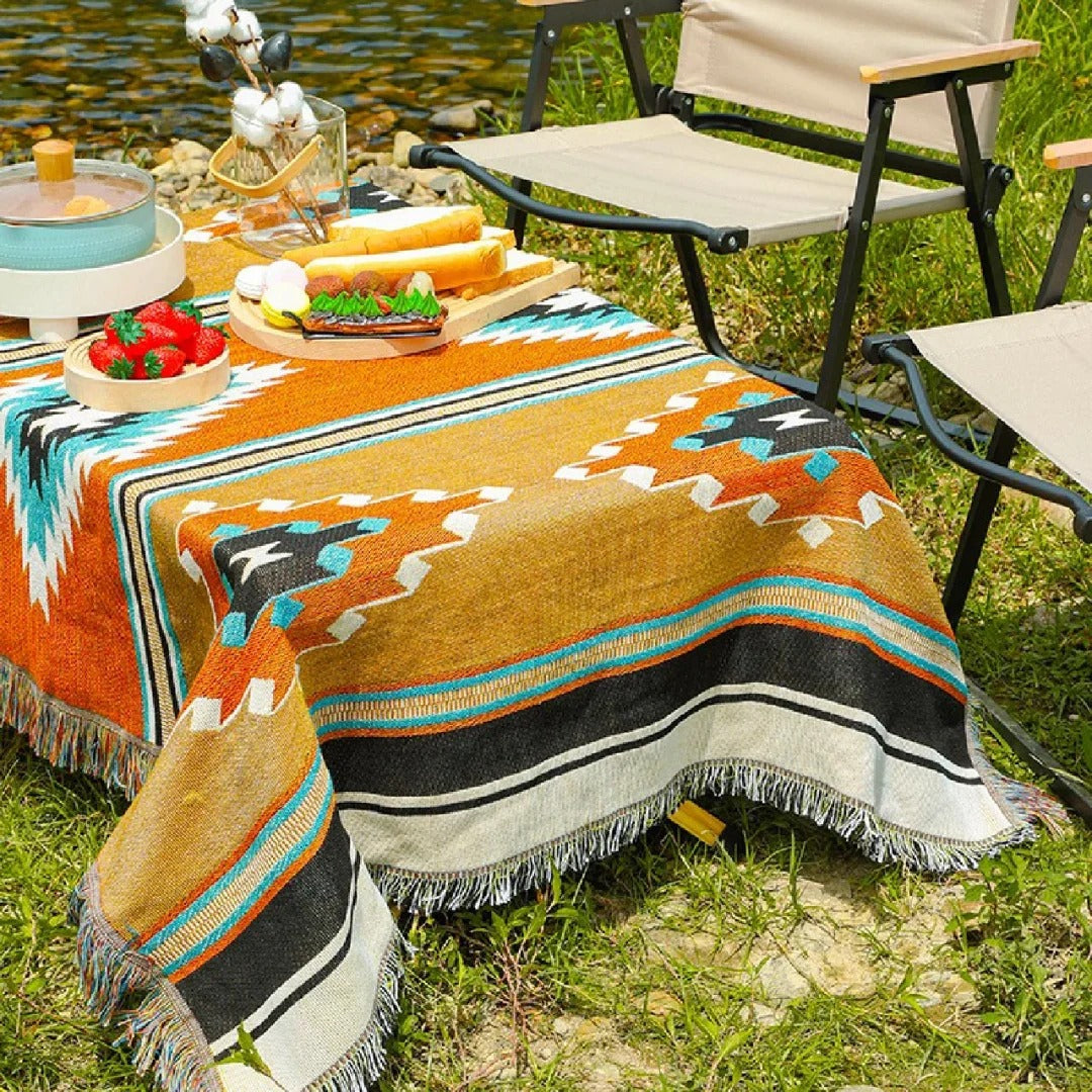 Geometric Boho Woven Picnic Blanket