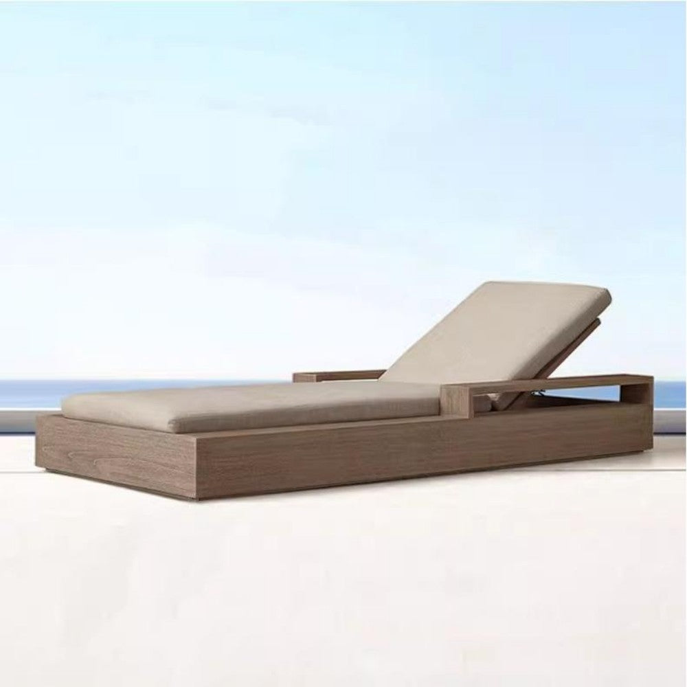 Teak Outdoor Adjustable Recliner Chaise Lounge