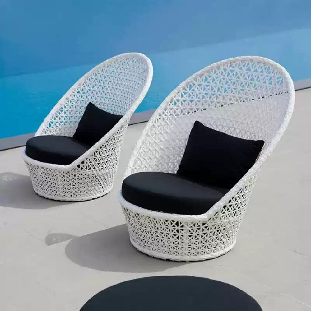 Set of 2 Modern Wicker Lounge Chairs