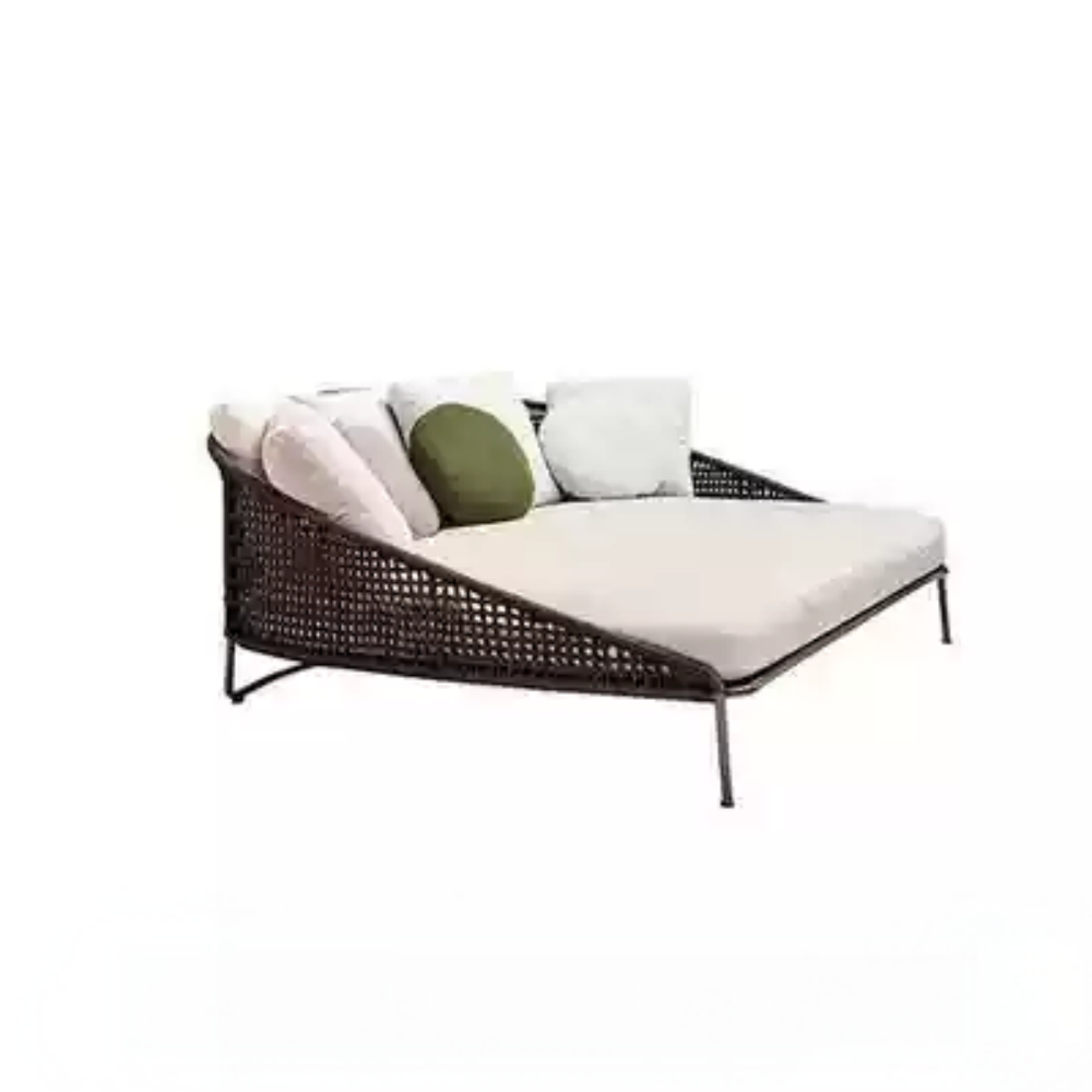 Modern Outdoor Woven Daybed with Cushions