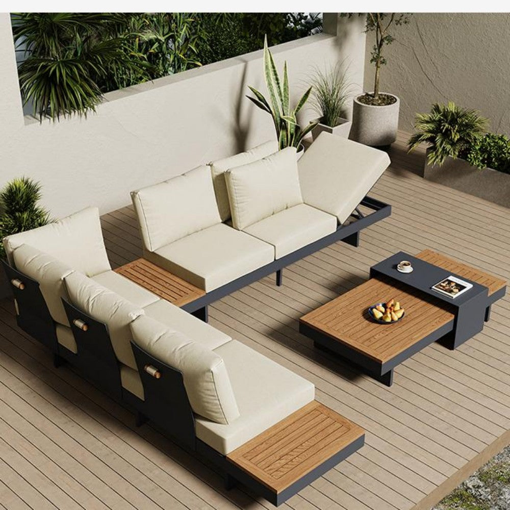 5-Piece Modern Outdoor Patio Sectional Sofa Set