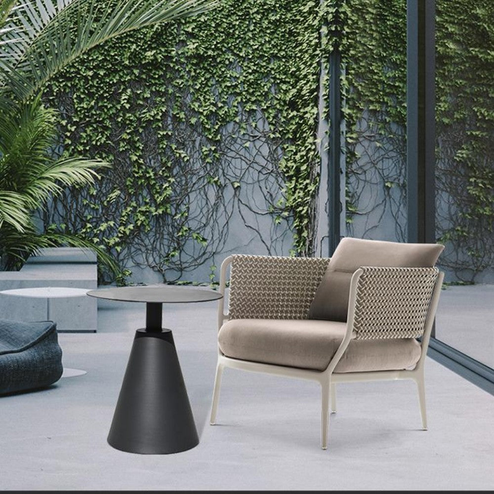 Modern Patio Accent Chair with Sleek Side Table