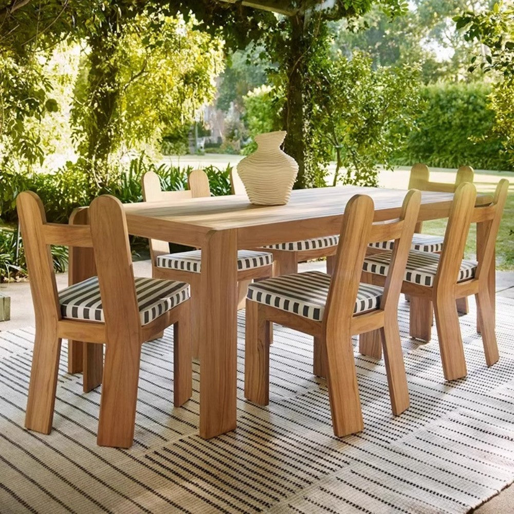 Outdoor Wood Dining Set with Dining Chairs