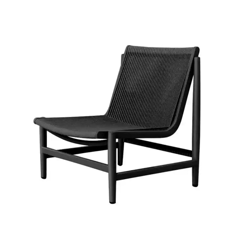 Modern Black Rope-Woven Accent Chair