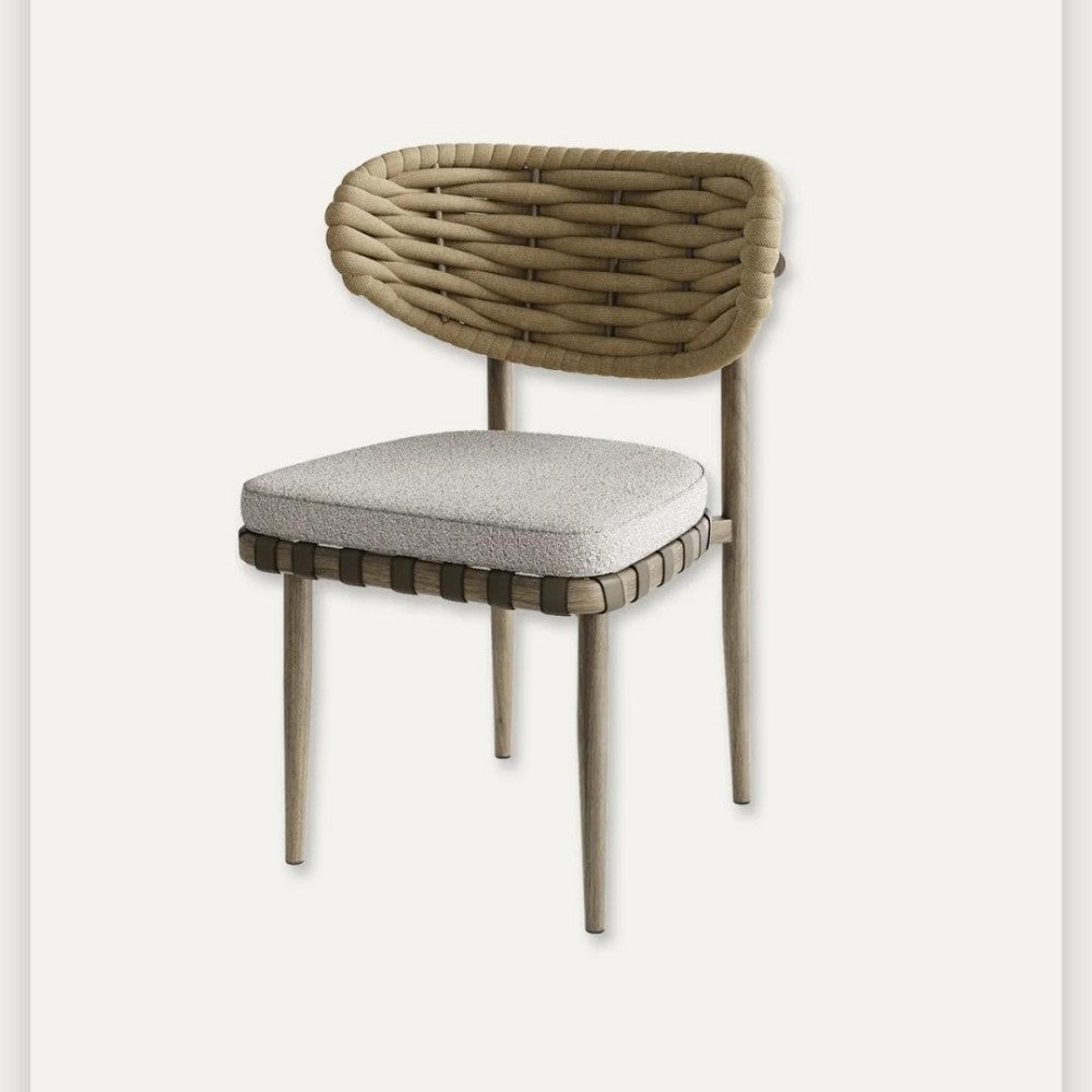 Modern Rope-Woven Outdoor Dining Chair