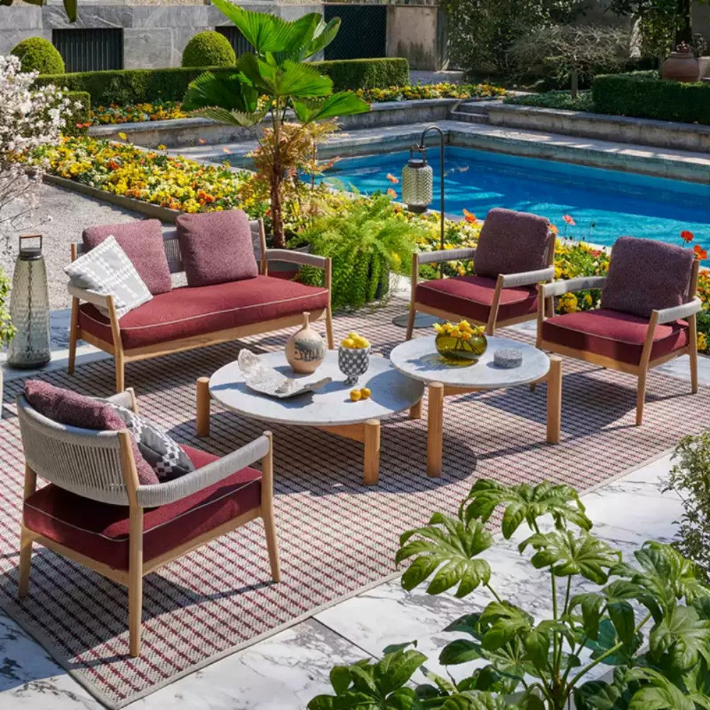 5-Piece Outdoor Patio Sofa Set with Cushions and Coffee Tables