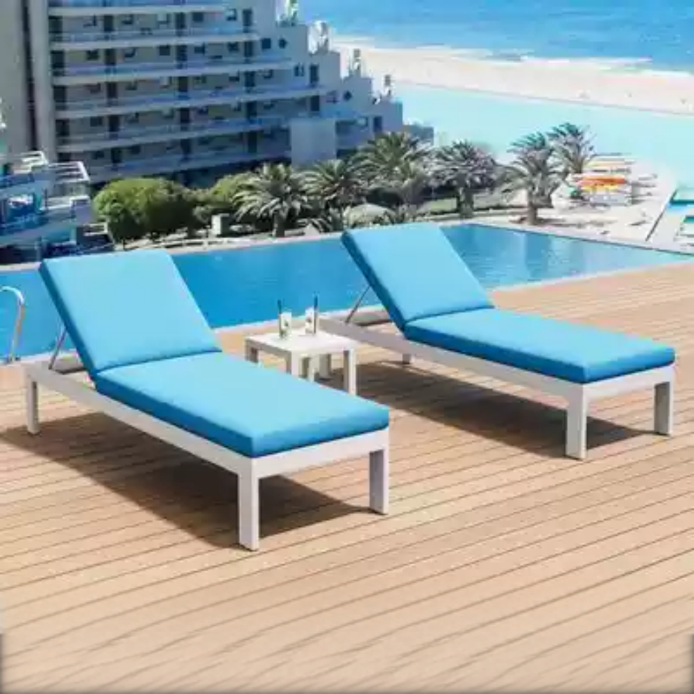 Modular Outdoor Sectional Sofa with Wooden Base