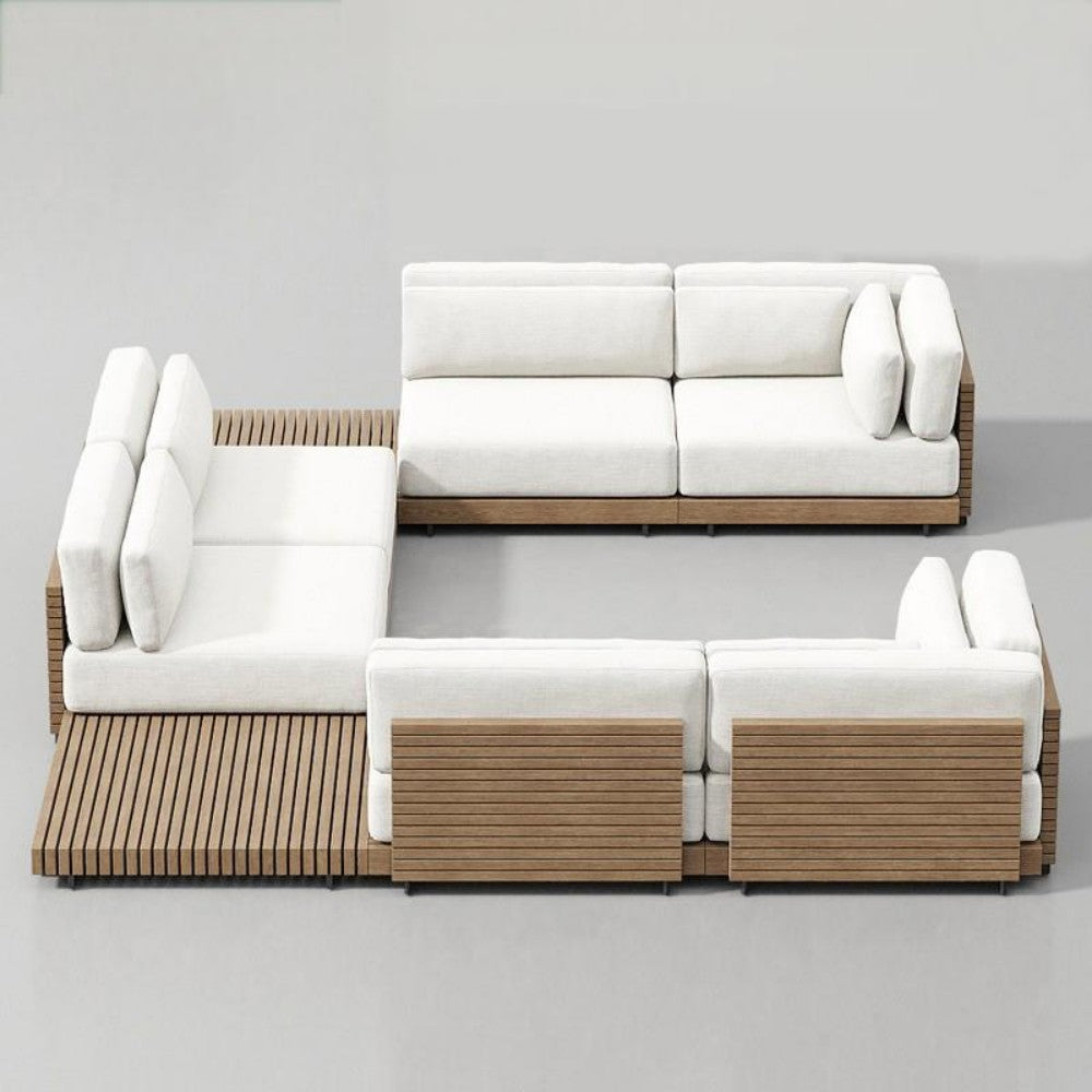 Elegant Woven Patio Set with Sofa, Armchairs, and Coffee Tables