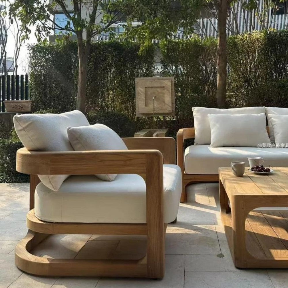 Luxury Wooden Lounge Set with Cushions