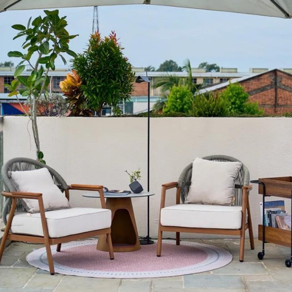 Modern Rope Patio Chairs with Side Table