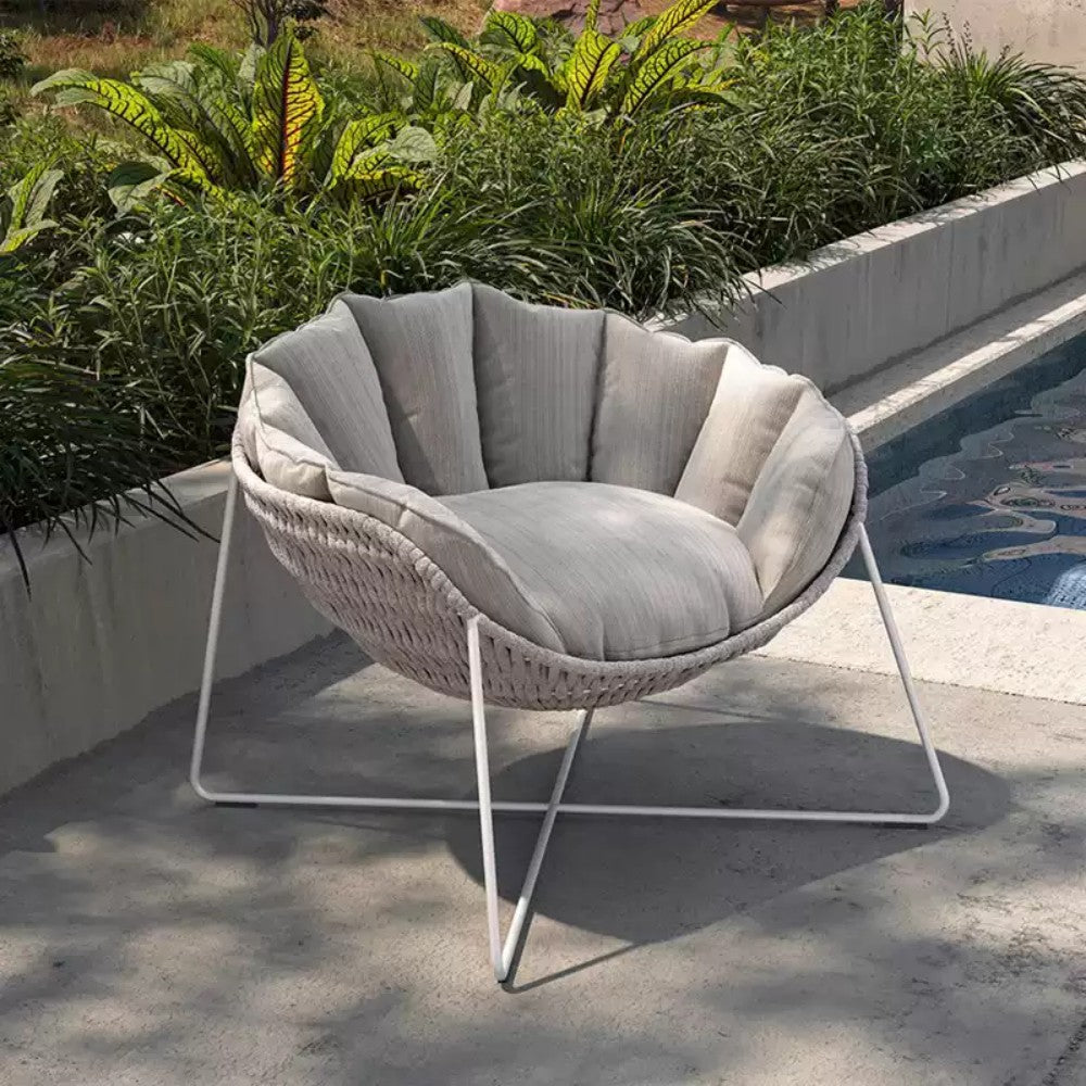 Cozy Woven Lounge Chair with Plush Cushions