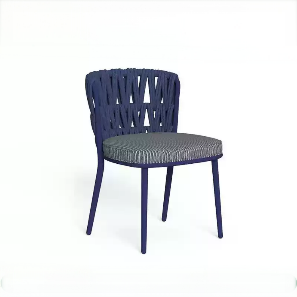 Blue Rope Dining Chair with Cushion