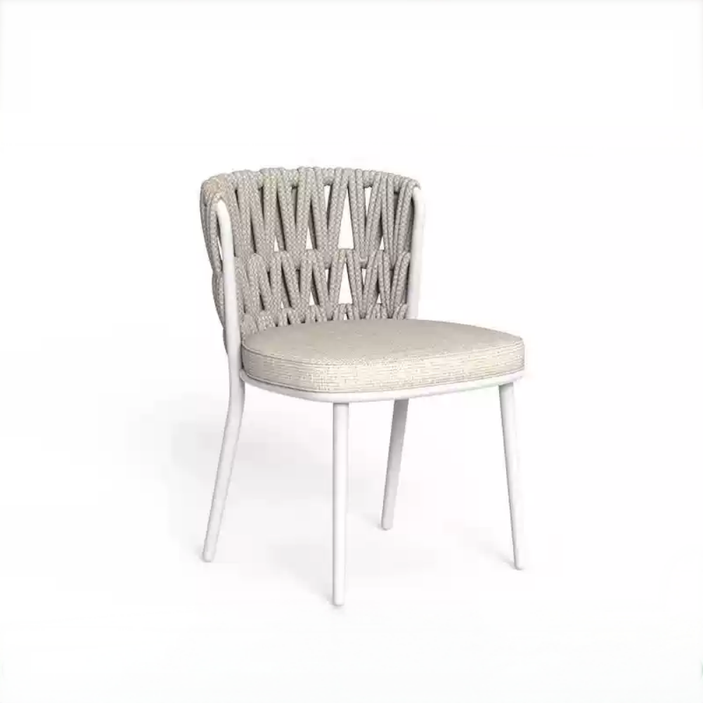 White Rope Dining Chair with Cushion