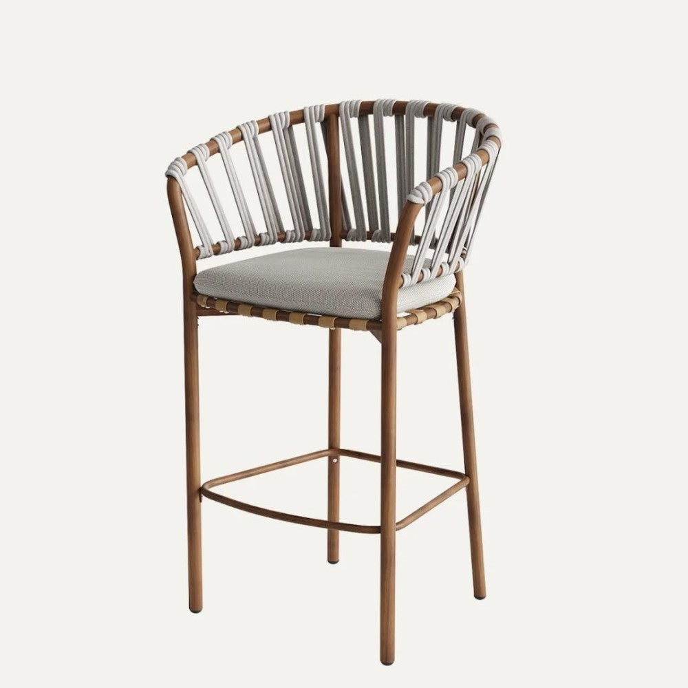Modern Rope-Woven Bar Stool