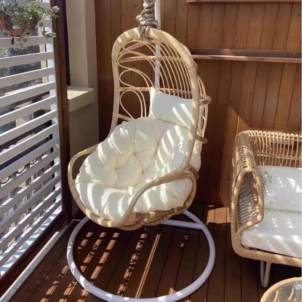 Hanging Wicker Egg Chair with Stand