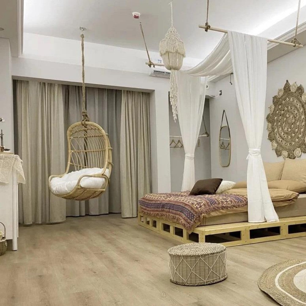 Boho-Chic Hanging Rattan Swing Chair
