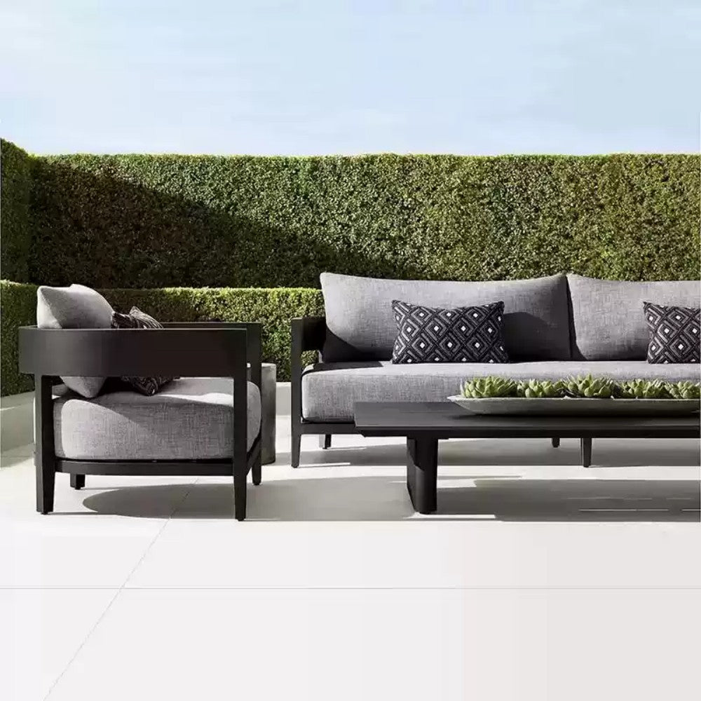 Modern Black Outdoor Sofa Set