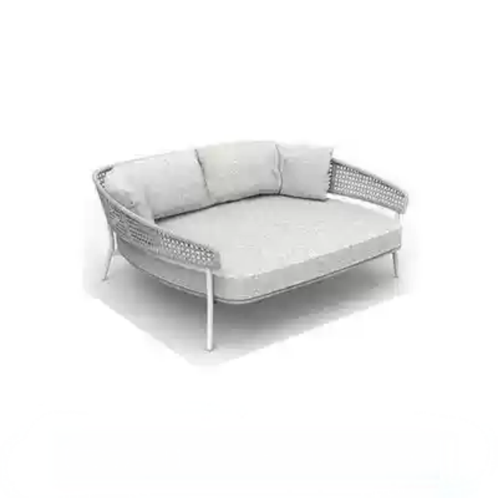 Modern Outdoor Daybed with Woven Accents