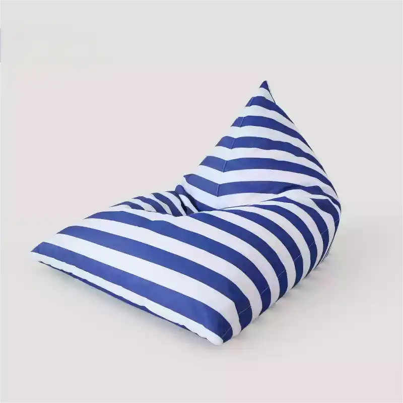 Blue and White Striped Lounger Bean Bag