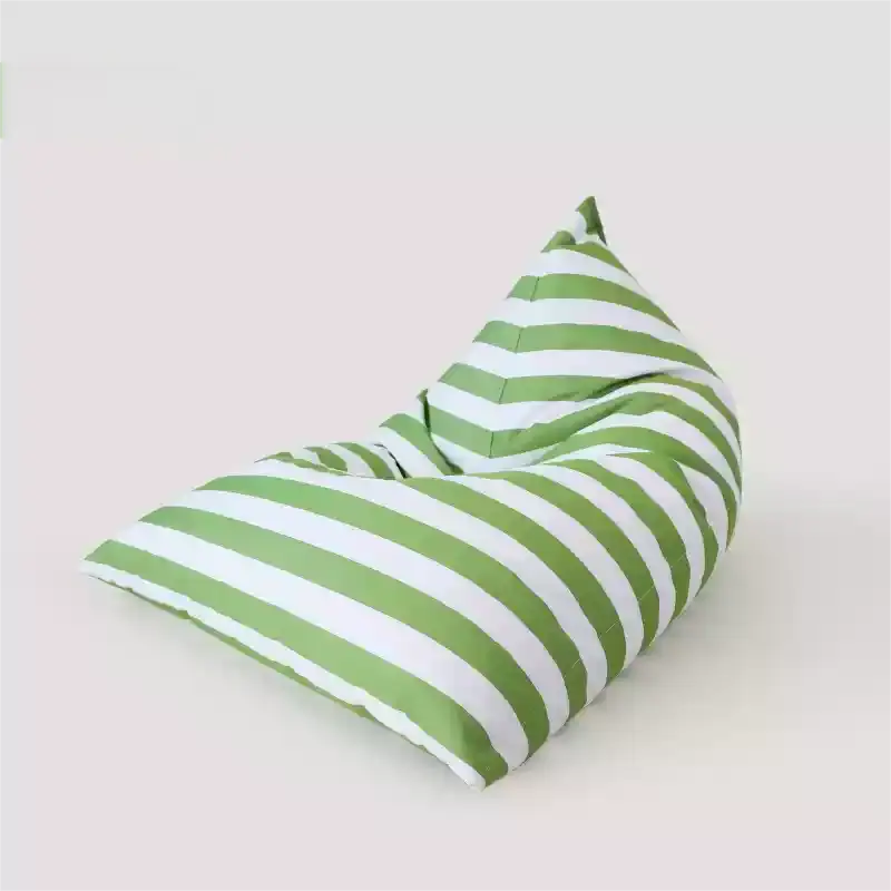 Green and White Striped Lounger Bean Bag