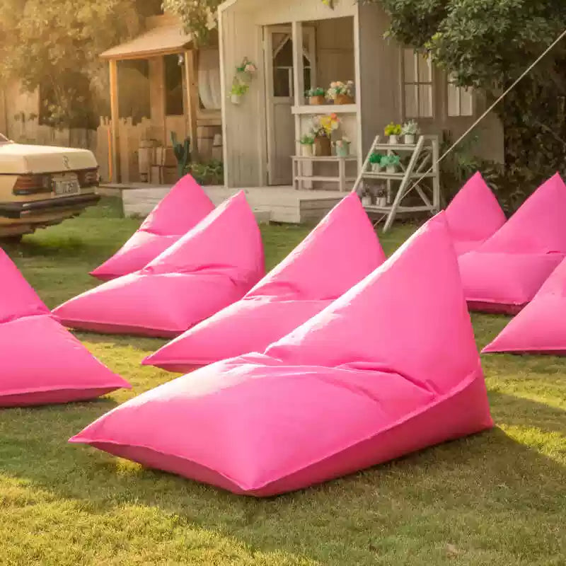 Outdoor Pink Triangle Bean Bag Loungers