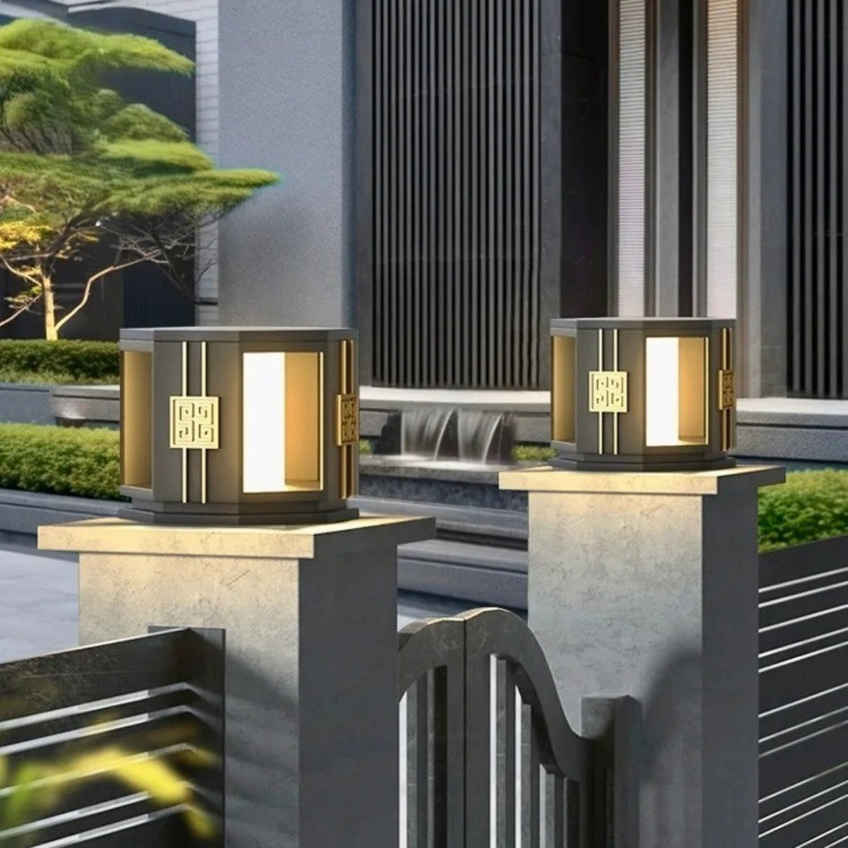 Geometric Pillar Lantern