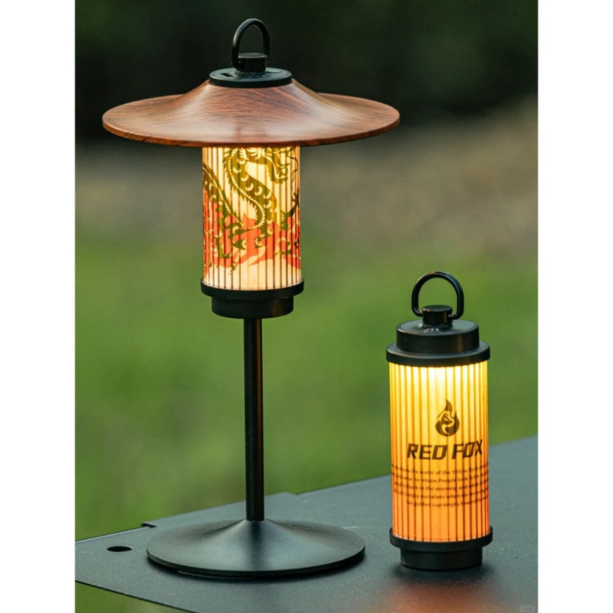 Solar-Powered Asian Lantern Set