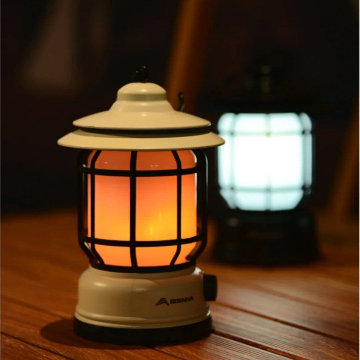Vintage LED Camping Lantern with Dimmable Warm & Cool Light