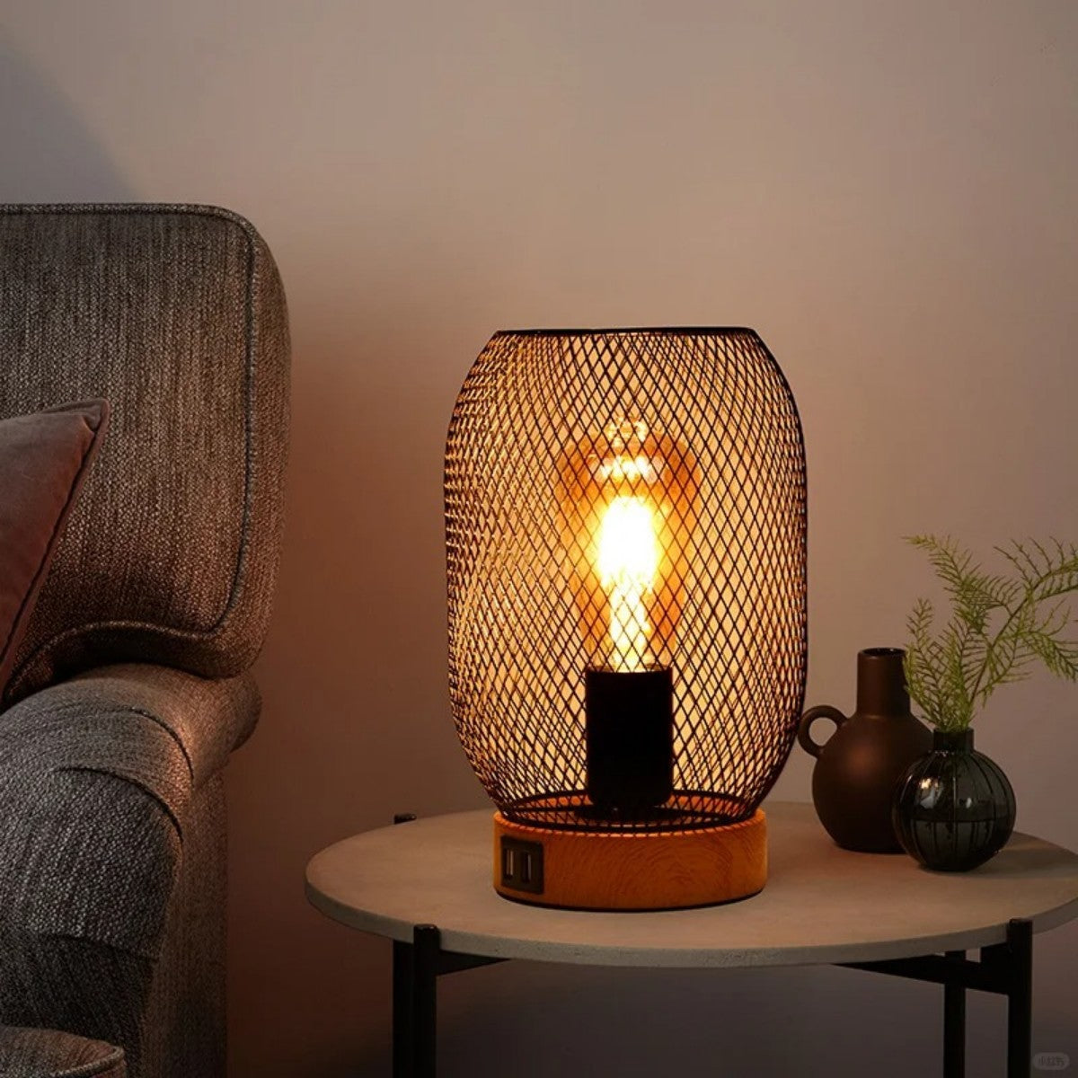 Industrial Mesh Table Lamp