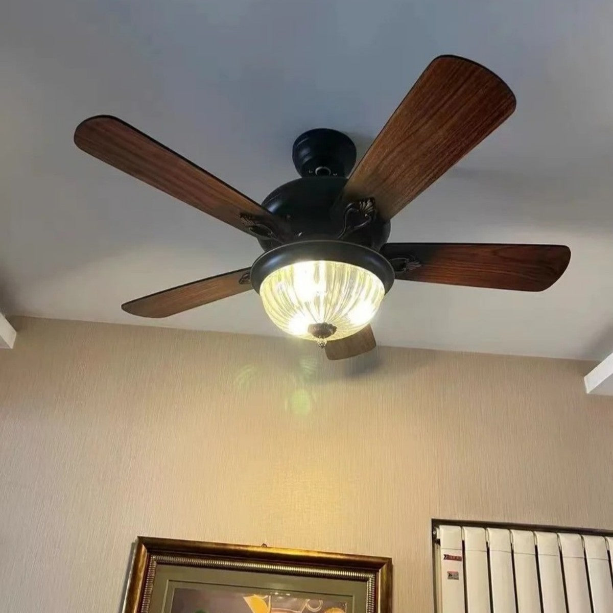 Rustic Ceiling Fan with LED Light