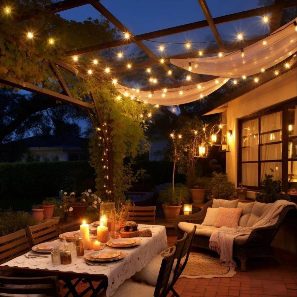 Festive Outdoor String Lights