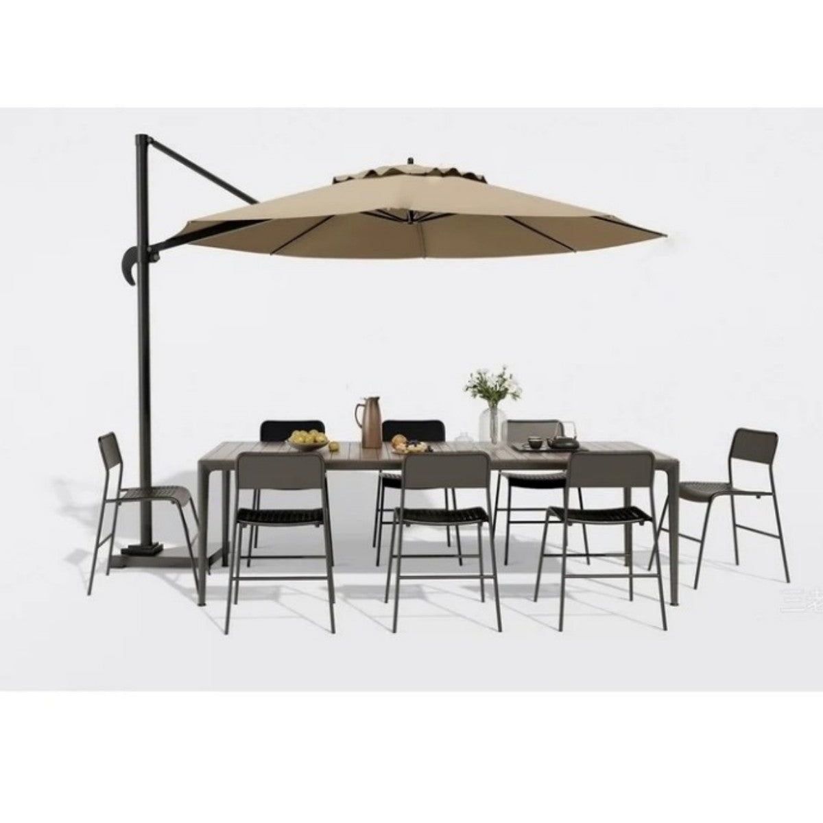 10FT Offset Patio Umbrella with UV-Resistant Canopy