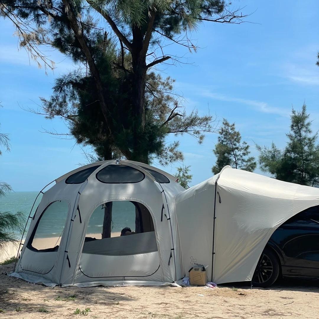 Beach-Ready Dome Car Camping Tent with Awning