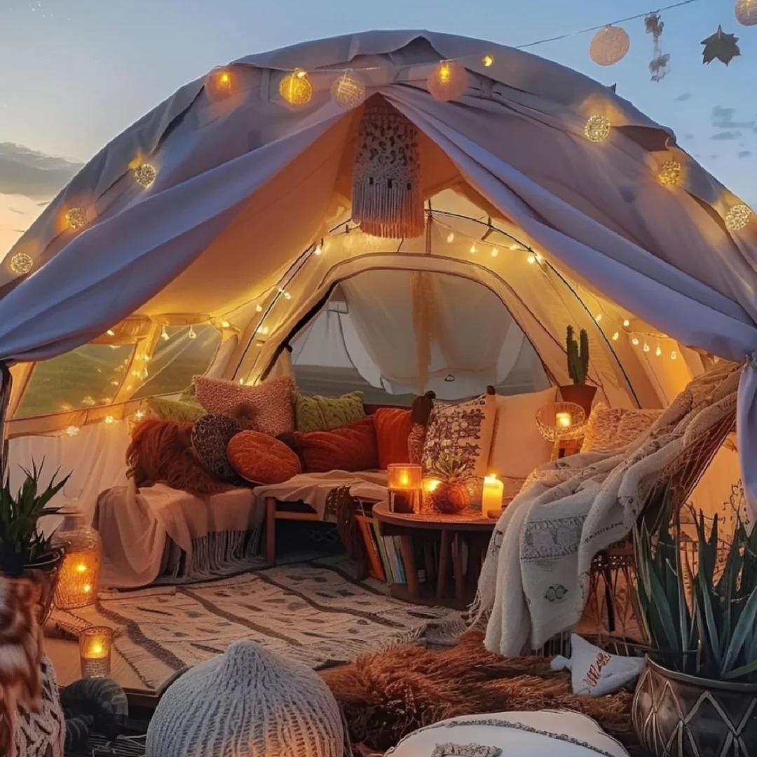 Cozy Boho Glamping Tent