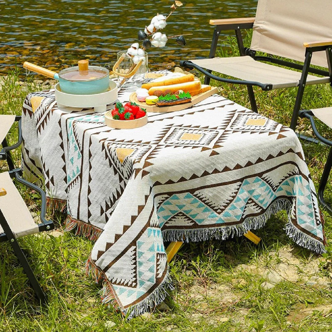 Boho Woven Throw Outdoor Blanket