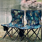Portable Folding Camping Chair with Tropical Leaf Design