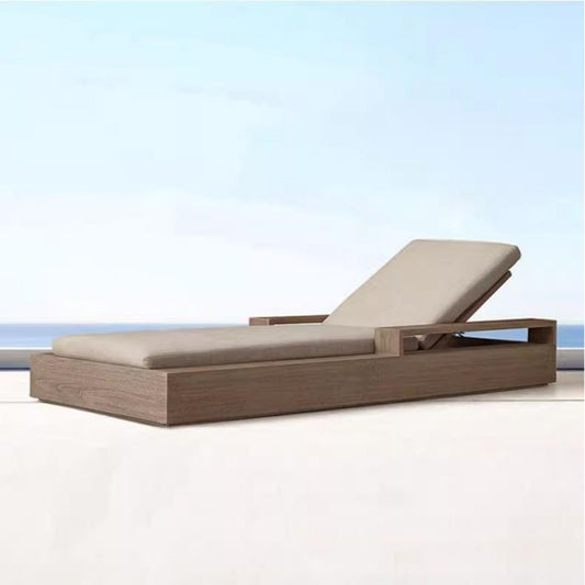 Teak Outdoor Adjustable Recliner Chaise Lounge