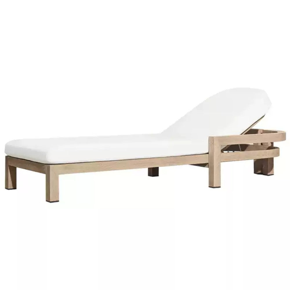 Modern Teak Outdoor Chaise Lounge