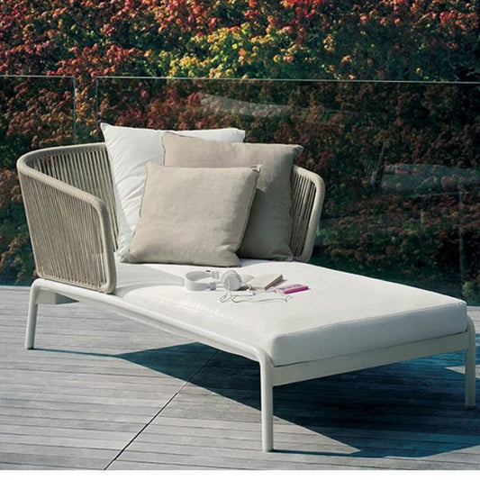 Modern Rope-Woven Chaise Lounge
