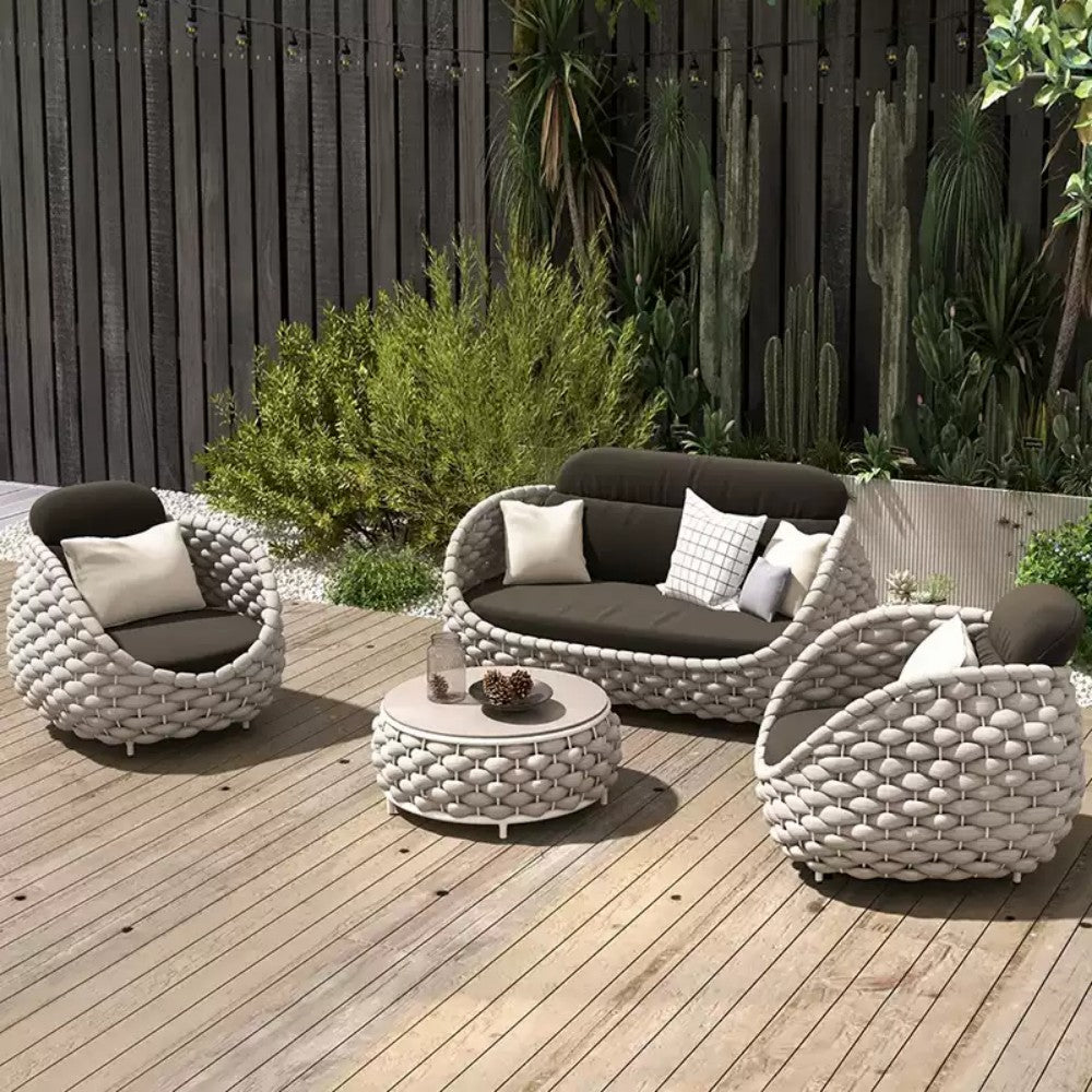 5-Piece Outdoor Woven Rope Patio Set