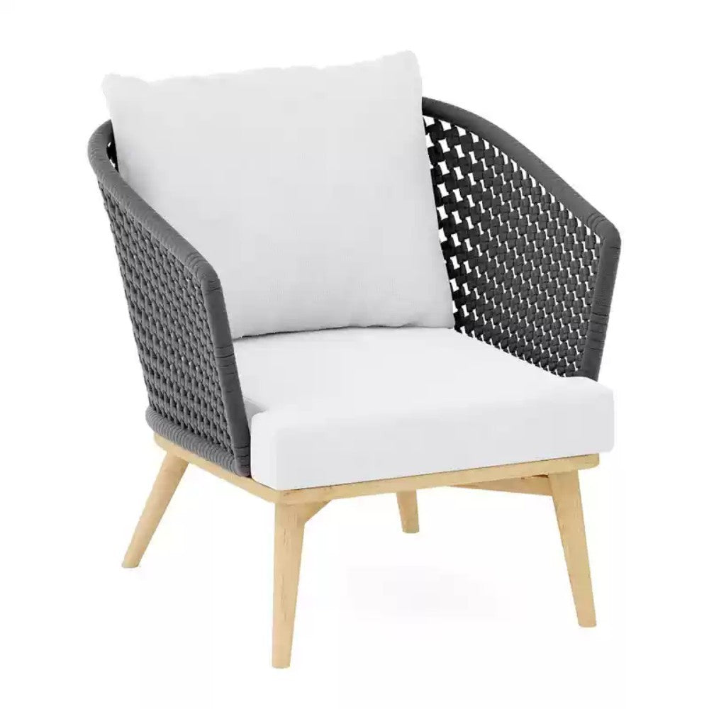 Modern Woven Accent Chair with Cushioned Comfort