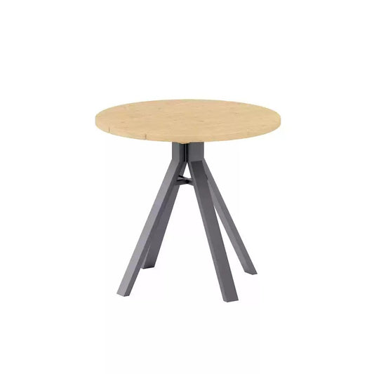 Rustic Round Patio Table with Wooden Top
