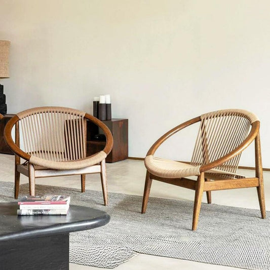Set of 2 Mid-Century Rope Lounge Chairs