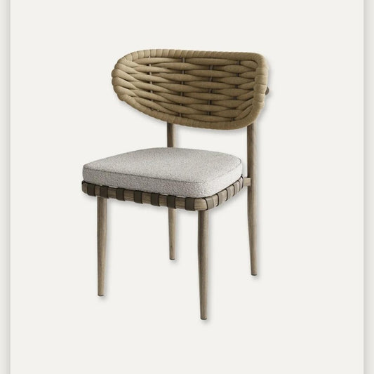Modern Rope-Woven Outdoor Dining Chair