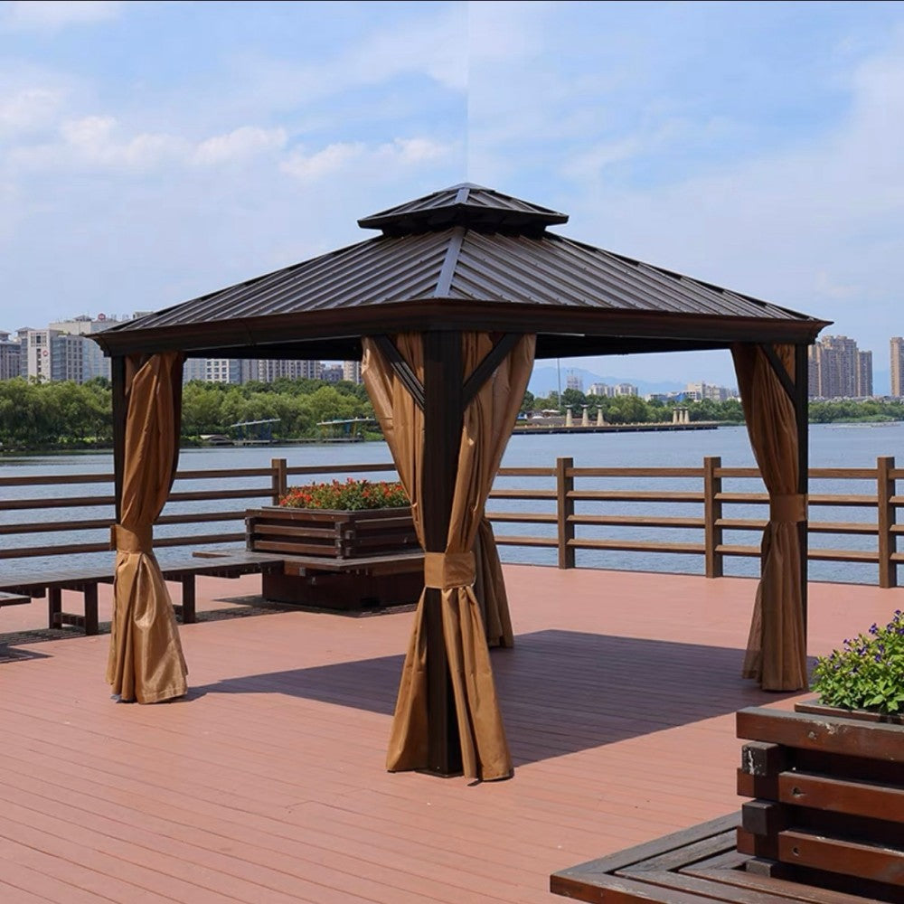 Elegant Outdoor Gazebo with Curtains
