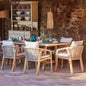 Rustic Outdoor Dining Set with Rope Chairs