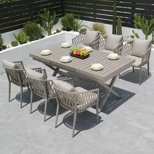 8-Piece Outdoor Dining Set with Woven Chairs