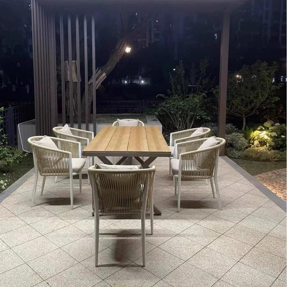 8-Piece Poolside Dining Set with Woven Chairs