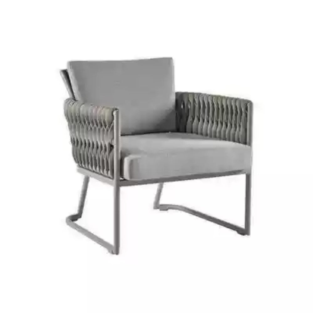 Modern Outdoor Rope-Woven Accent Chairs